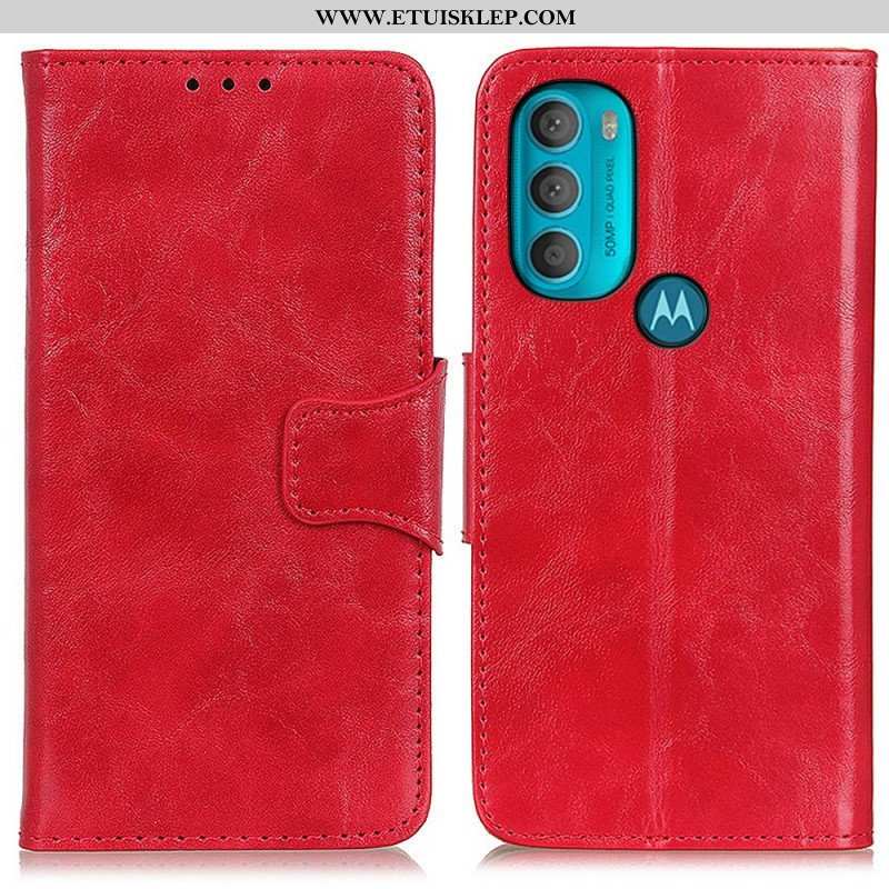 Etui Folio do Moto G71 5G Skórzany Futerał Dwustronna Klapka Magnetyczna